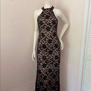 Black lace formal dress